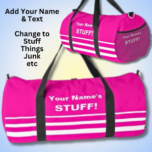 Sac De Sport Ajouter Votre Nom Objet Texte Rose Chaud