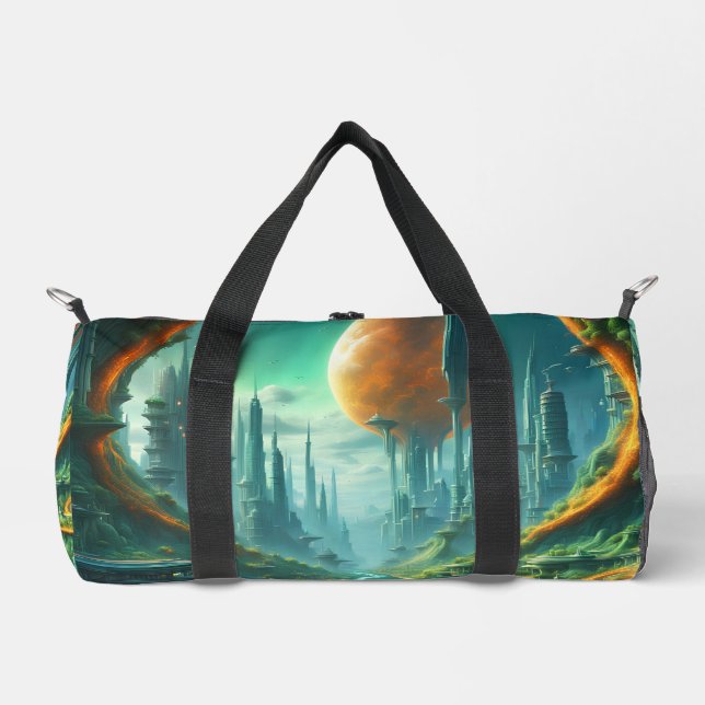 Sac De Sport Alien Nature & Futuriste Ville Surreal Sci-Fi Art (Recto)