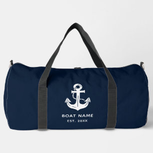 Sac De Sport Ancre blanche personnalisée Nom du bateau marine N