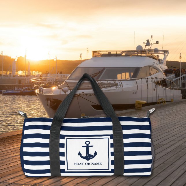 Sac De Sport Ancre cardiaque nautique Nom du bateau Marine Whit (Créateur téléchargé)