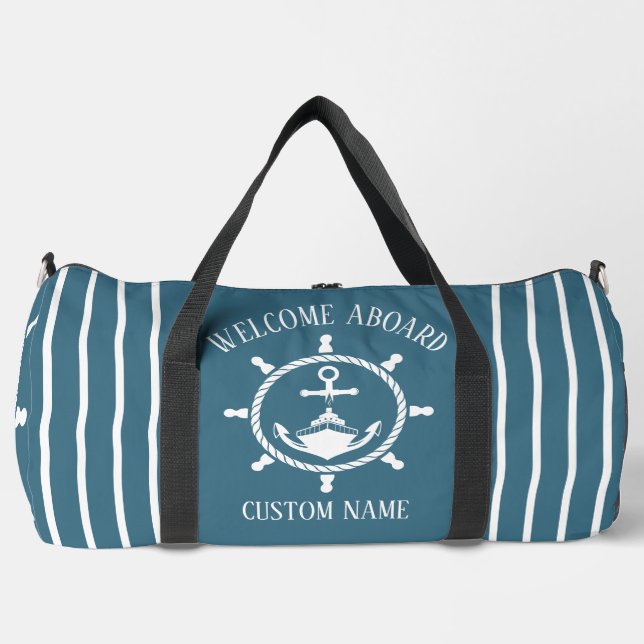 Sac De Sport Ancre nautique d'accueil capitaine  nautique Blue  (Recto)