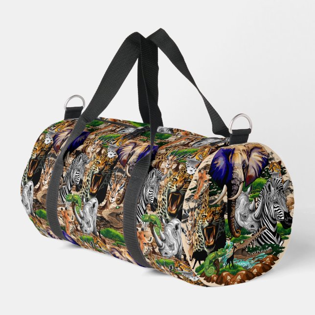 Sac De Sport Animaux sauvages de la Savane africaine (Coin gauche)