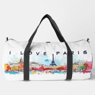 Sac De Sport Aquarelle Art J'aime Paris Tour Eiffel Travel