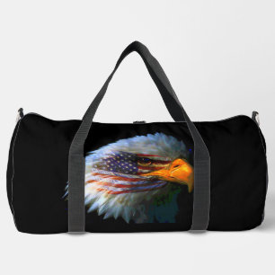 Sac De Sport Arrière - plan noir de l'aigle à drapeau américain