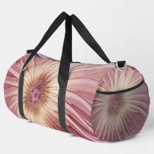 Sac De Sport Art Abstrait Fractal Fleur & Tons de Bourgogne