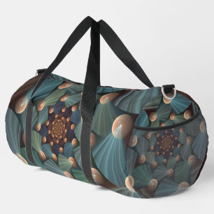 Sac De Sport Art Fractal Abstrait Avec Profondeur Bleu Brown Ar
