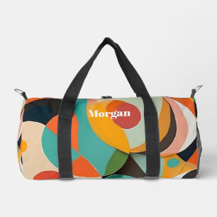Sac De Sport Art moderne du milieu du siècle, nom ou monogramme