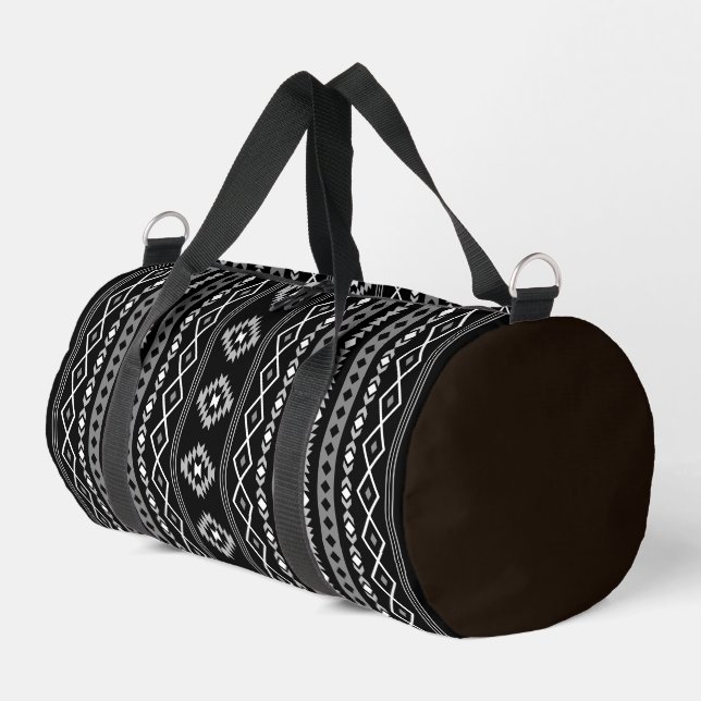 Sac De Sport Aztec blanc gris noir Motifs mélangés V Motif (Coin gauche)