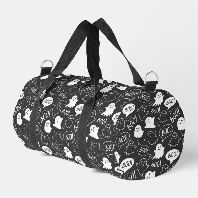 Sac De Sport B&W Cute Doodle Halloween Motif (Coin gauche)