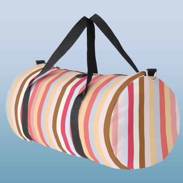 Sac De Sport Bande de bonbons Pastel moderne (Modern fun pastel awning stripe pattern duffel bag)