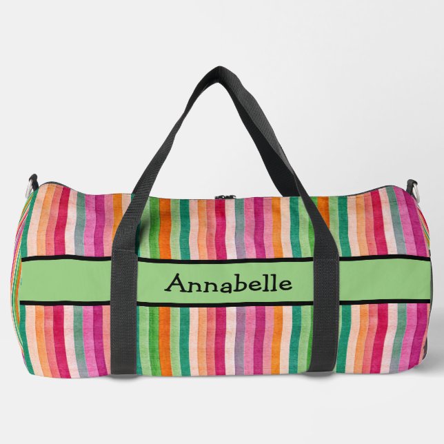 Sac De Sport Bande vibrante rouge et verte (Recto)