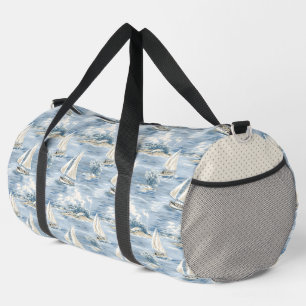 SAC DE SPORT BATEAUX BLANCS SUR VAGUES ROUGH BLUE OCEAN