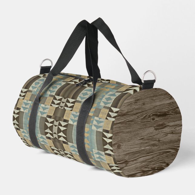 Sac De Sport Beige Turquoise Bleu Vert Taupe Brown Motif tribal (Coin gauche)