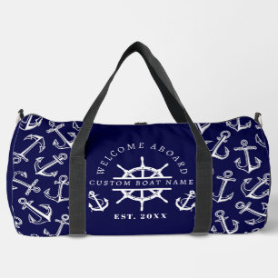 Sac De Sport Bienvenue à bord de l'ancre de bateau bleu marine