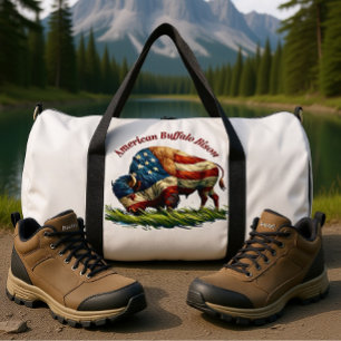 Sac De Sport Bison Américain Fier et Patriotique