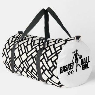 Sac De Sport Black And White Striped Basketball Player Girl