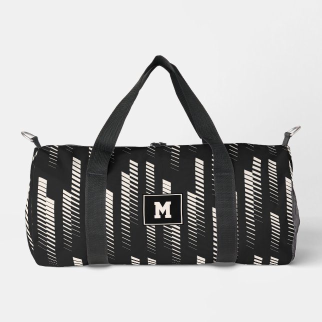 Sac De Sport Black & White Abstrait Géométrique Stripes Sports (Recto)