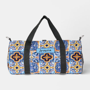 Sac De Sport Bleu sicilien Bleu blanc céramique méditerranéenne