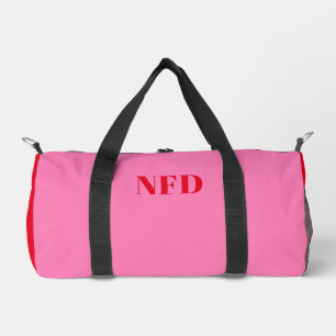 Sac De Sport Bloc de couleur moderne - Rose chaud et gras Monog