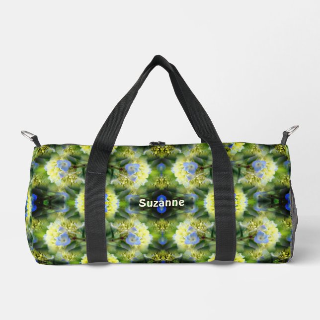 Sac De Sport Blue Hydrangea Fleur Abstrait Personnalisé (Recto)