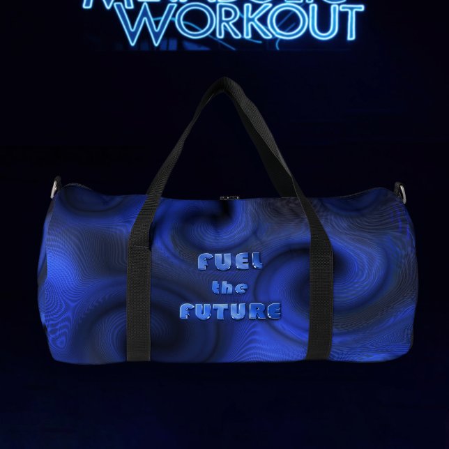 Sac De Sport Blue Neon Liquid Swirl Holographic 2026 Fitness   (Créateur téléchargé)