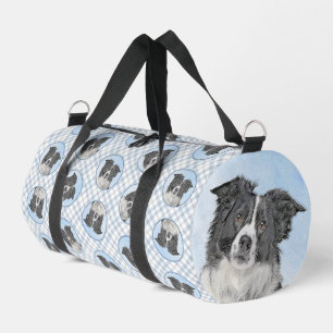 Sac De Sport Bordure Collie Peinture Rough Noir & Blanc Chien A