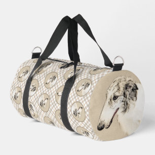 Sac De Sport Borzoi Argent Brindle Peinture Wolfhound Chien Art
