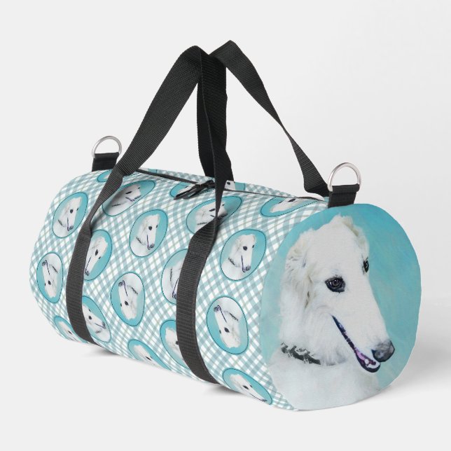 Sac De Sport Borzoi Peinture blanche russe Wolfhound Chien Art (Coin gauche)