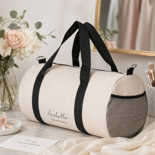 Sac De Sport Bridesmaid   Script minimaliste moderne rose pâle