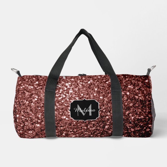 Sac De Sport Brown rouge faux parties scintillant scintille Mon (Recto)