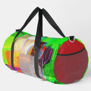 Sac De Sport Bus 1521 Abstrait Glitch Art Cyberpunk Grille