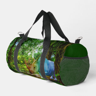 Sac De Sport Cadre tropical luxuriant de SlipperyJoe's rhinocér