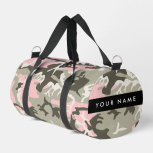 Sac De Sport Camouflage rose et vert Votre nom Personnalisez