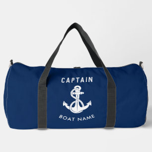 Sac De Sport Capitaine Ancre nautique Marine Nom du bateau bleu
