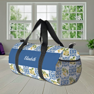 Sac De Sport Carreau bleu motif de citron de campagne française