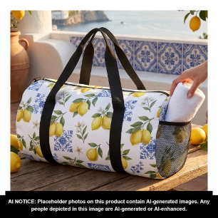 Sac De Sport Carreau de style country français au citron jaune