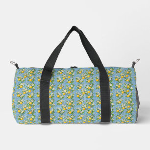 Sac De Sport Carrelage Méditerranéen Bleu Aquarelle Citron Moti