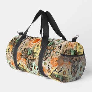 Sac De Sport Carte d'Afrique Éléments Tribaux Décoratifs Motif