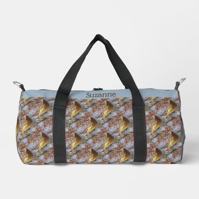 Sac De Sport Cèdre cirage d'oiseaux Berries Nature Personnalisé (Recto)