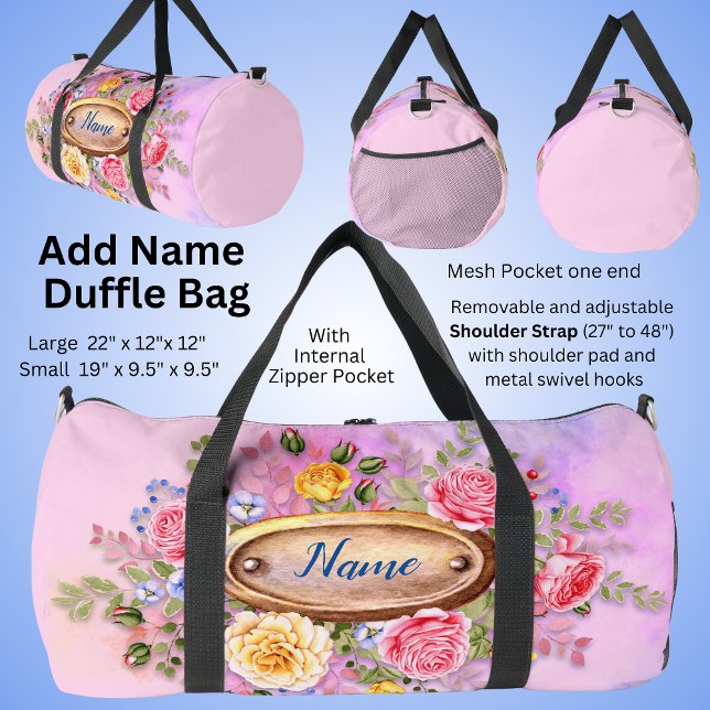 Sac De Sport Changer de nom, floral rose  (Créateur téléchargé)