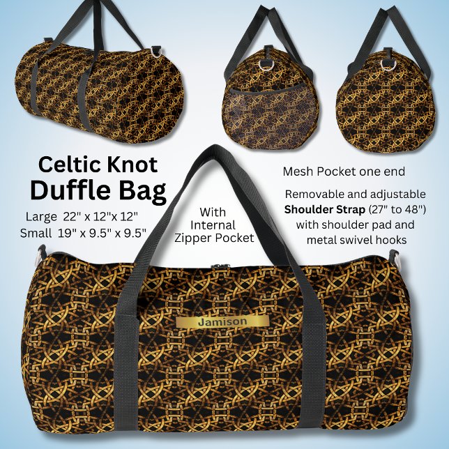 Sac De Sport Changer de nom, noeud celtique noir or (Créateur téléchargé)
