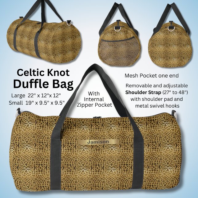 Sac De Sport Changer de nom, noeud celtique or Brown (Créateur téléchargé)