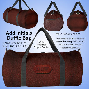 Sac De Sport Changer Initial, Écouter En Cuir Badge Rouge foncé