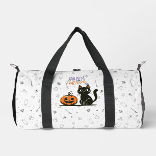 Sac De Sport Chat d'Halloween heureux & citrouille