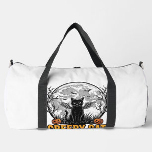 Sac De Sport Chat effrayant Halloween Dessin de gravure vintage