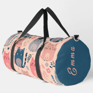 Sac De Sport Chats mignons et motif floral personnalisé pour en