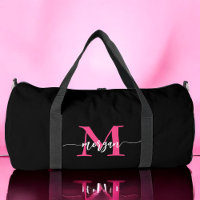 Chaud rose noir Monogramme Nom Fille's Script Spor