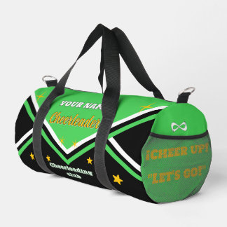 Sac De Sport cheerleader bag, personalize green, white & black 