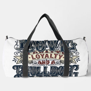 Sac De Sport Chemise d'amour Bulldog Gravure vintage Citation d