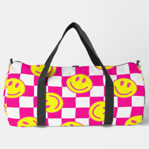 Sac De Sport chèque de visage rose super